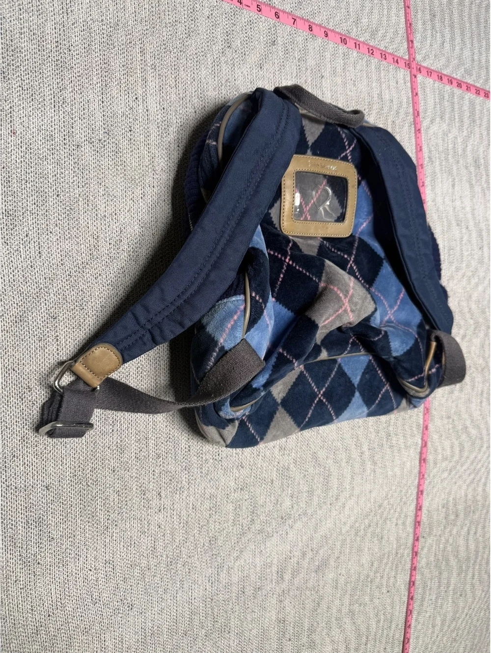 Juicy Couture Argyle Pattern Velvet Mini Backpack